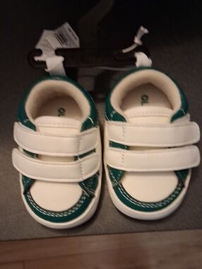 Old Navy White and Teal Baby Walker Sneakers